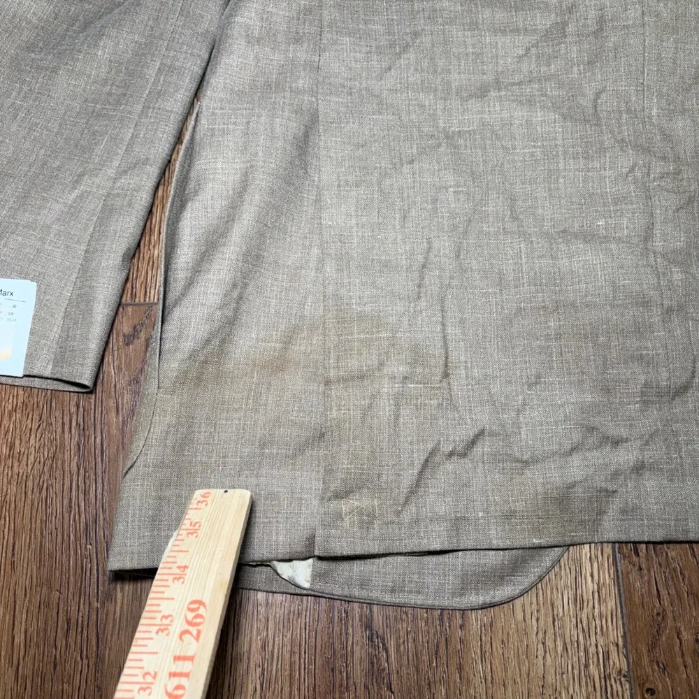 New Hart Schaffner Marx Gold Trumpeter Silk Wool Linen Blazer Mens 42L USA READ